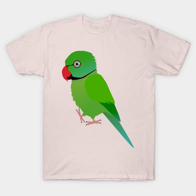 Cute Indian ringneck parakeet T-Shirt by Bwiselizzy